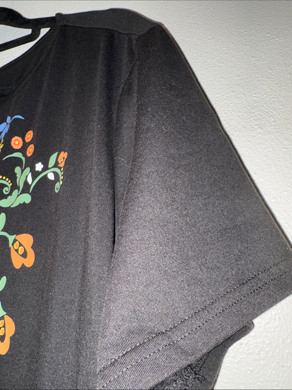 Women’s 4XL Black Short-Sleeve Dress with Colorful Floral Boho printed details - Picture 7 of 10